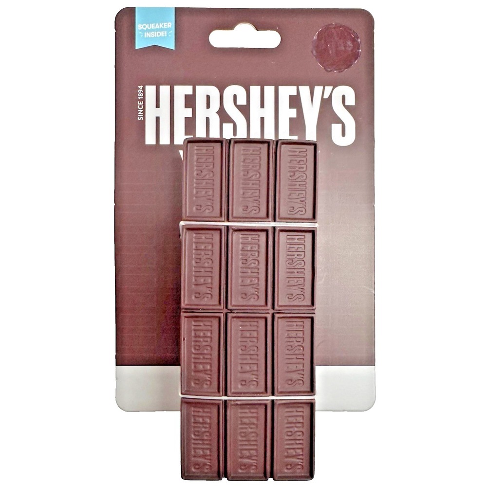 Hershey's Chocolate Bar Dog Squeaker Tough Chew  Novelty Pet Toy